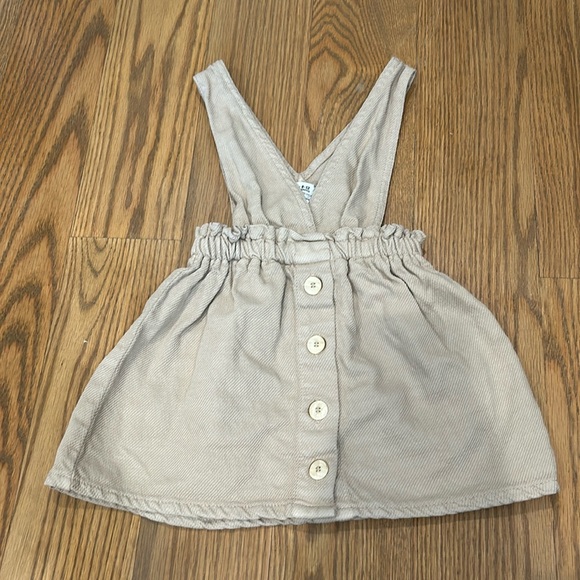 Zara tan overall dress size 9-12 months - Picture 1 of 3